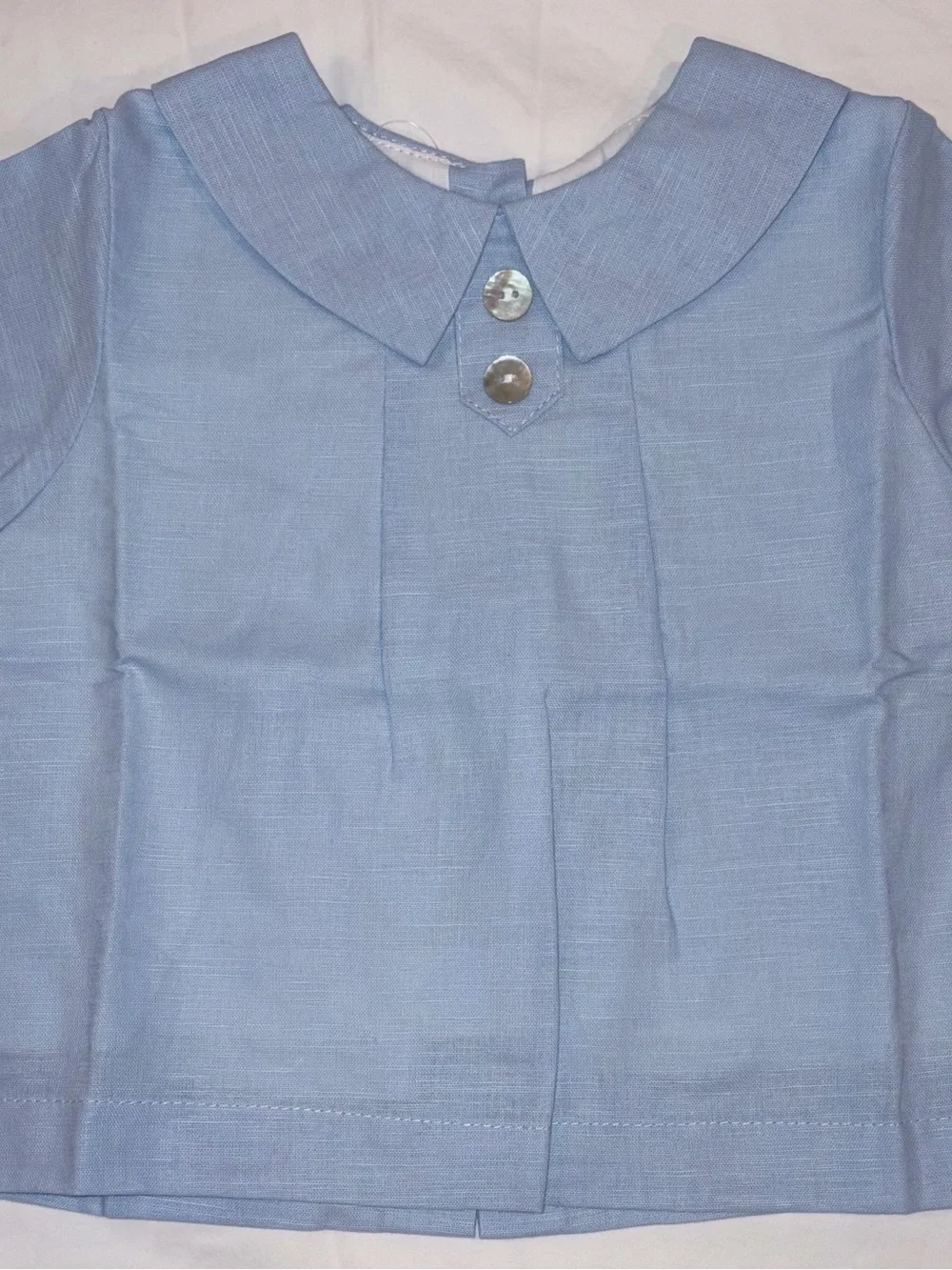 The Oaks Apparel Co Joseph Blue Linen Short Set fully lined sz 18 months NWT